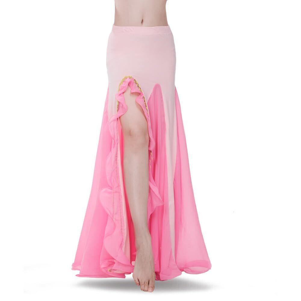 1383 Skirt Belly Dance Costume Dancing Dress High Split Beach Ruffle
